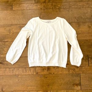 NWT LOFT gauzy white balloon-sleeve blouse